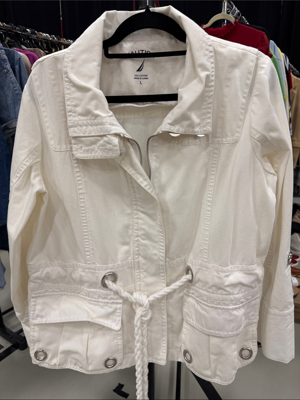 Women's NAUTICA White Drawstring Utility Jacket